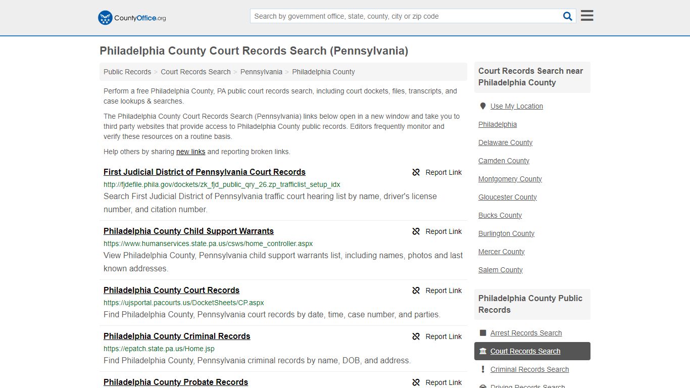 Court Records Search - Philadelphia County, PA (Adoptions, Criminal ...